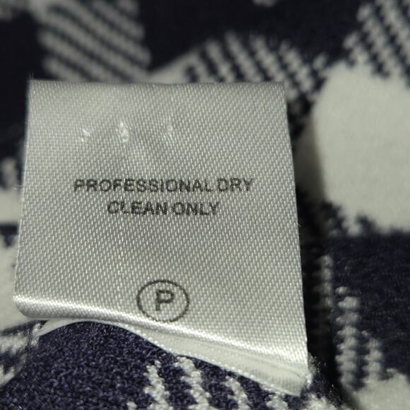 Staud Womens Large Trail Top Cropped Knit Tank Gingham Check Navy Blue Cropped - Picture 10 of 10